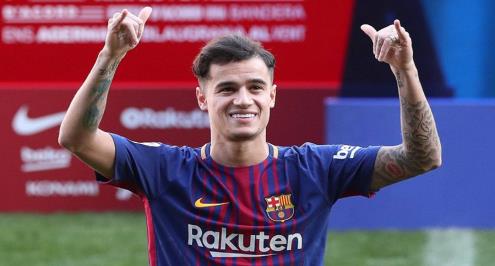 بالصور.. برشلونة يقدّم كوتينيو للجمهور في كامب نو